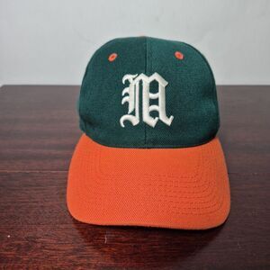 Vtg Rare Nike Team NCAA Miami Hurricanes Hat Cap Sz 7 Green Roxxi Fitted